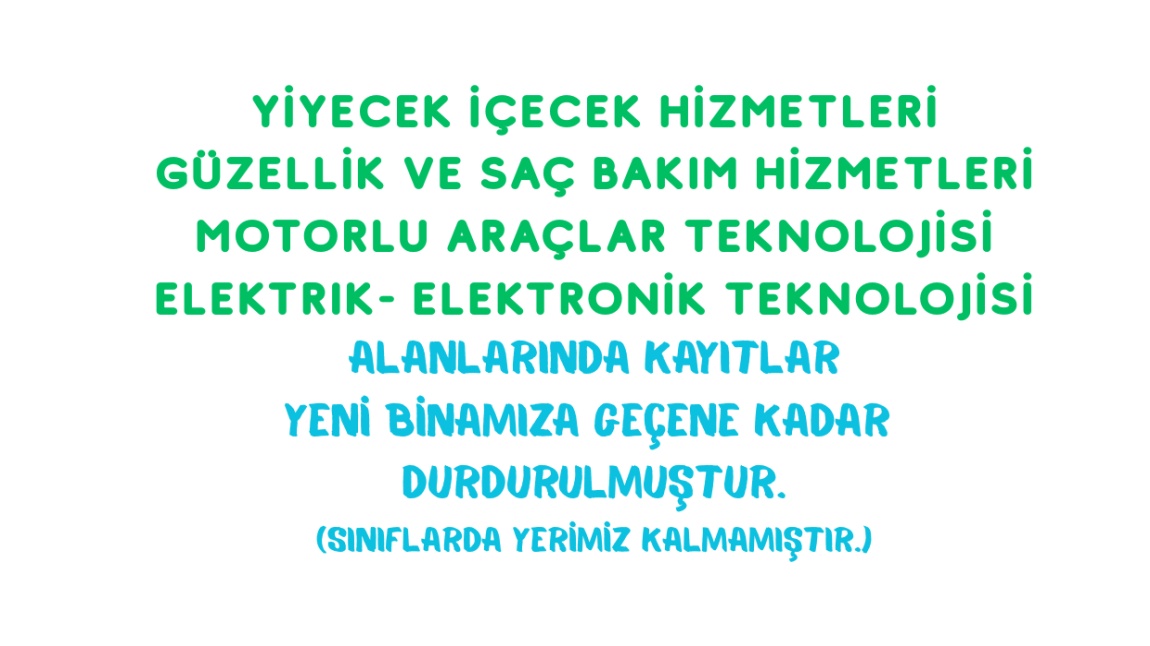 Sınıf Kayıtlarımızın Dolduğu Alanlar.